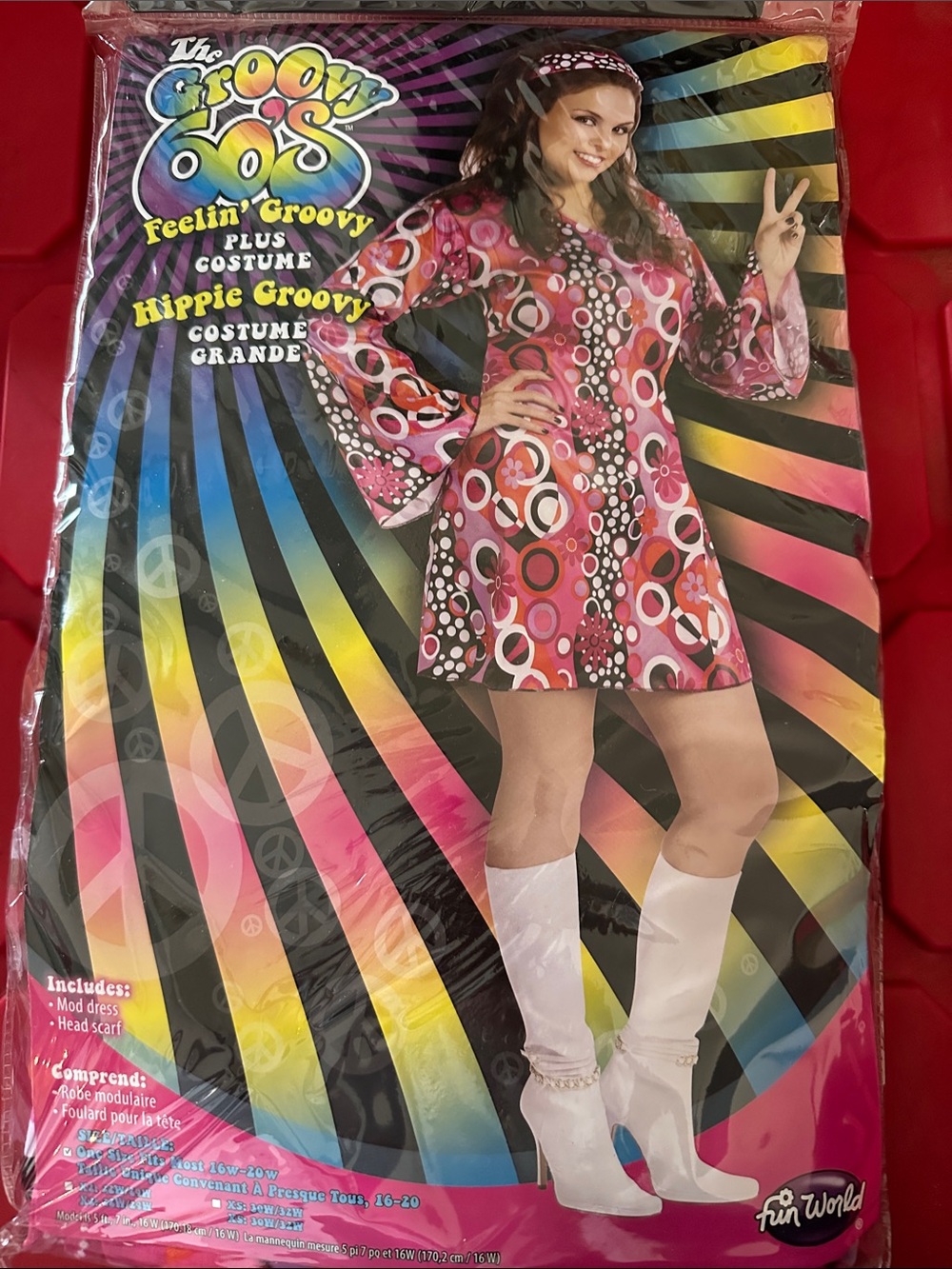 The Groovy 60s Pink Hippie Costume -